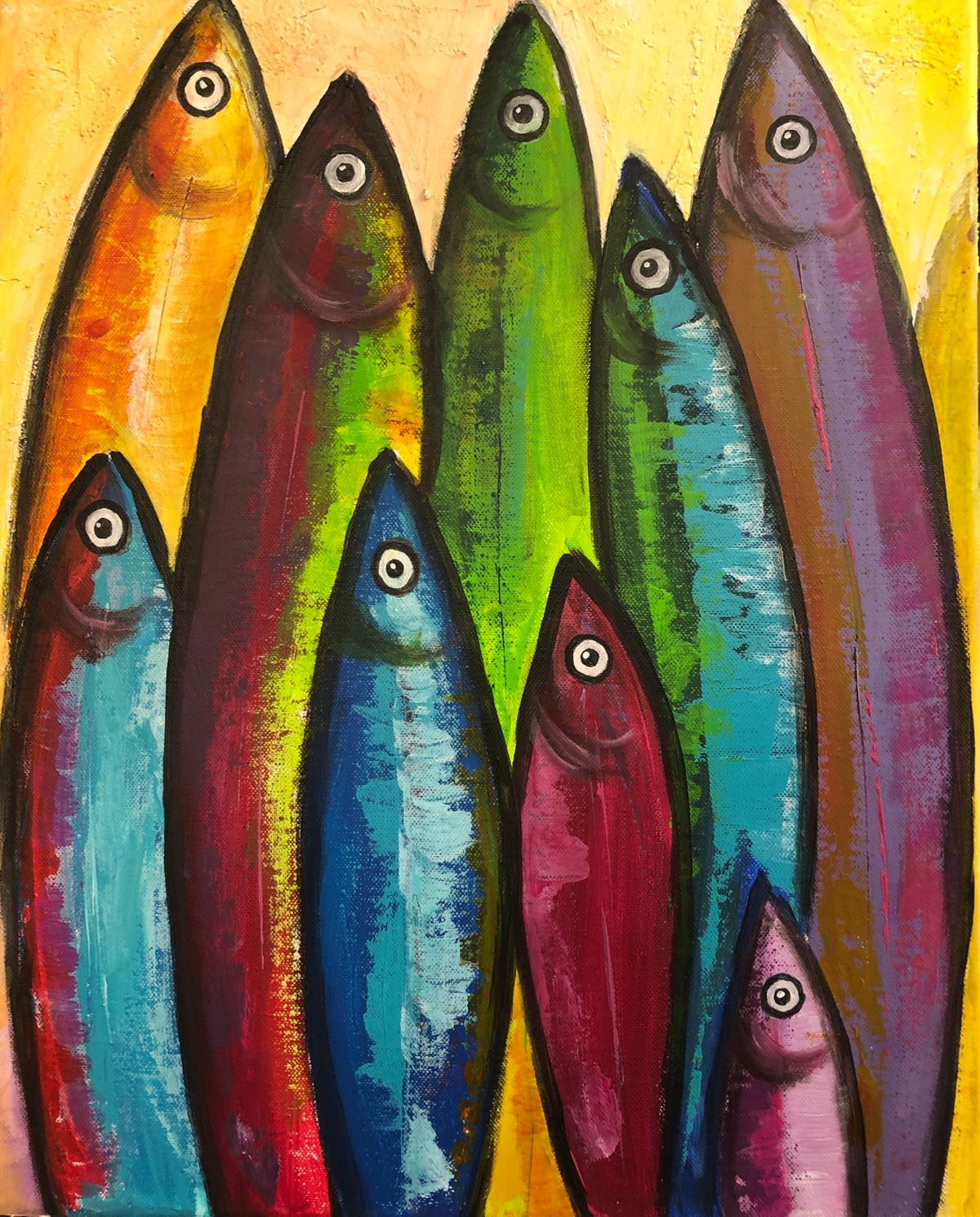 Colorful fishes, 50 x 70 cm